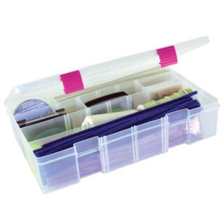Creative options Pro Latch Utility Box 1-4 Compartments - 6X2.75X1.25 Clear W/Magenta