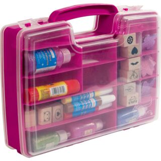 Creative Options 13 Clear & Pink Craft Tool Box Organizer